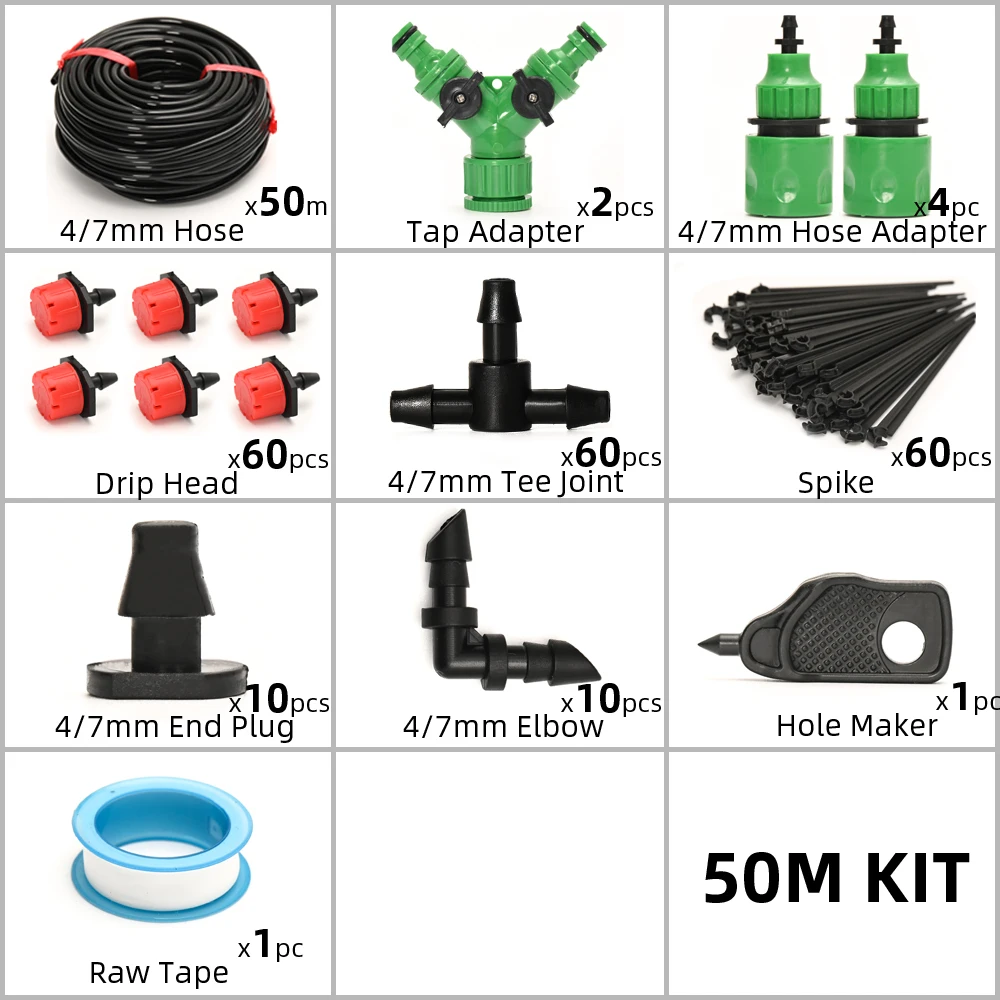 50M Plant Watering Kit Smart Garden Watering System Self Automatic Watering Timer Drip Irrigation System 