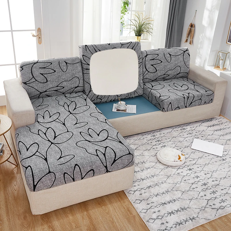 Spandex PrintingStretch Sofa Seat Cushion Cover Chair Pets Kids Furniture Protector Washable Removable Slipcover 1/2/3/4 | Дом и сад