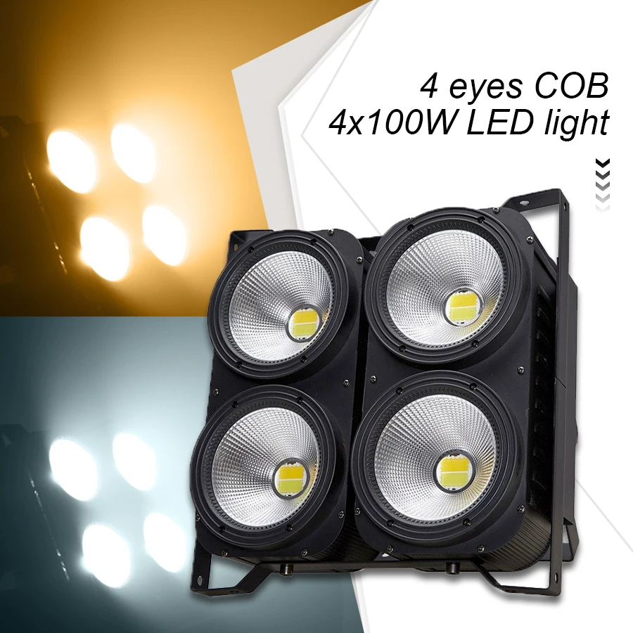 Led 블라인더 조명 4 × 100W COB 무대 조명, 따뜻한 화이트/콜드 화이트 Led Par 전문 웨딩 Dj 디스코 볼 바 보컬 Concer