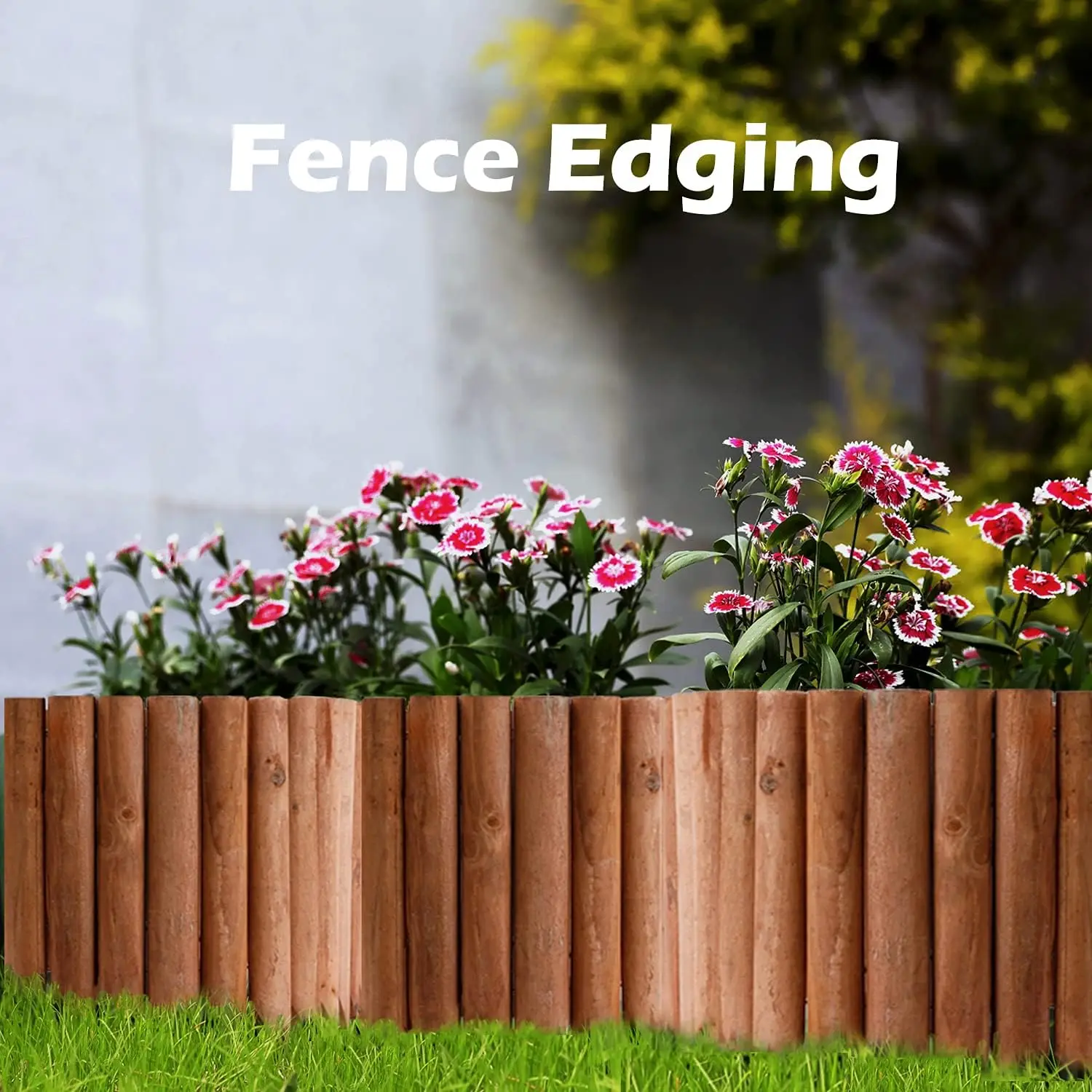 Wooden Short Fence Outdoor Landscape Edge Flexible Decorative border - Tree fence - Spring garden and yard maintenance 5