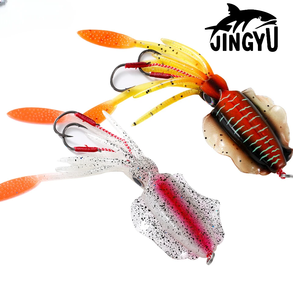 

Versatile Fishing Lures with UV, Glow in the Dark, Artificial Squid in 16cm 60g for Sea Fishing and Trolling, Jerkbait Swimbait