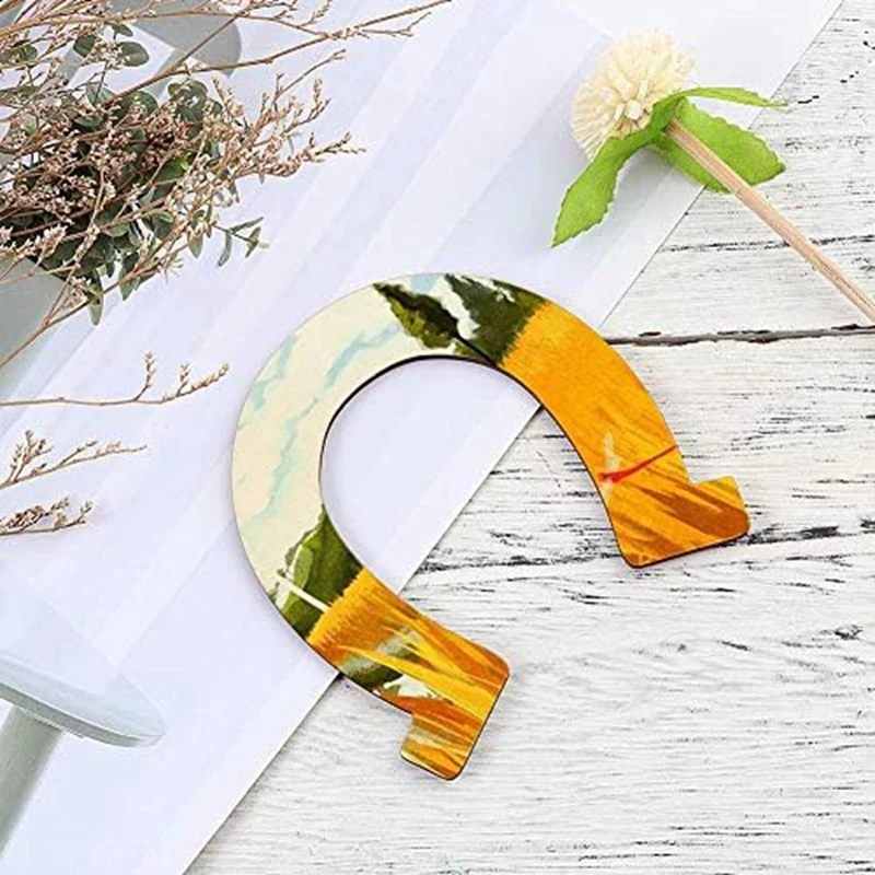 48 PCS Horseshoe Unfinished Wood Cutouts As Shown Wooden For DIY Craft, Party,Wedding And Birthday