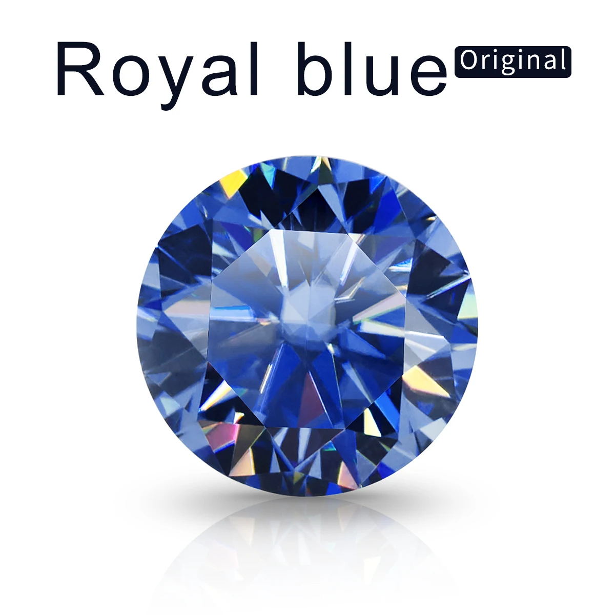 Round Cut 0.1ct to 6ct Natural Moissanite Stones Royal Blue Loose Gems Pass Diamond Test For Jewelry  Gemstones With Certificate