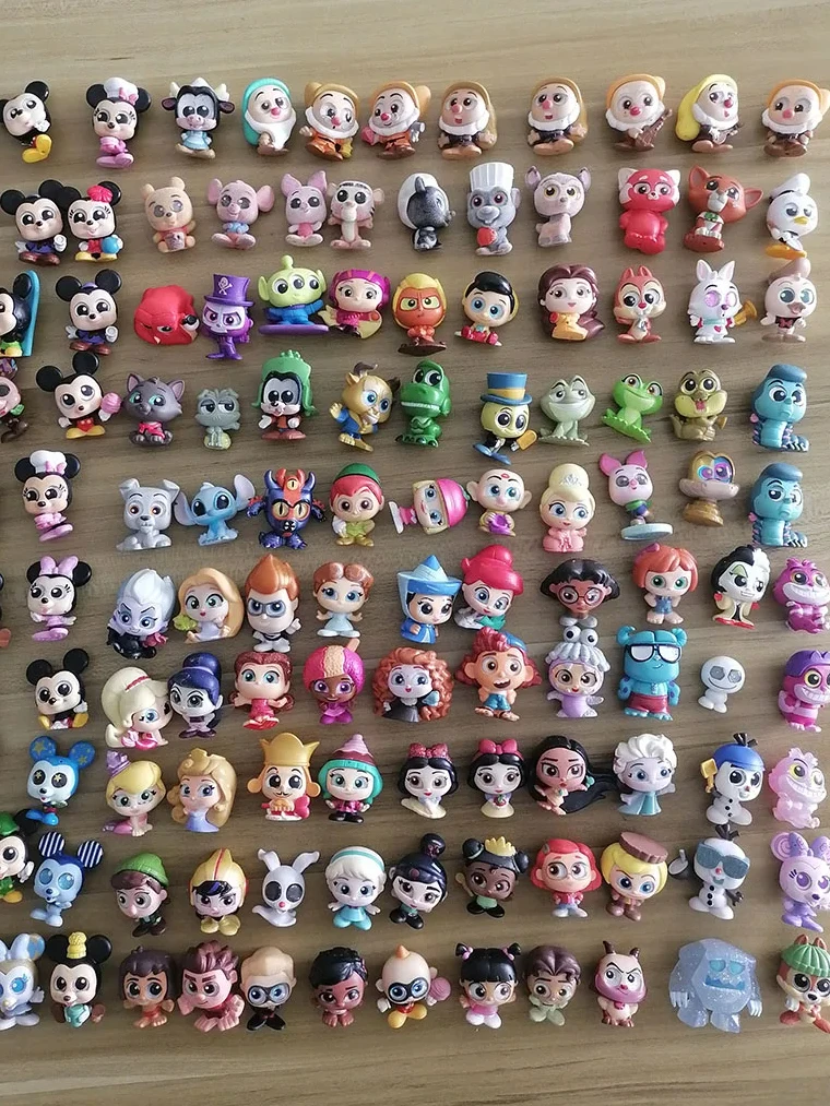 Doorables Disney Cartoon Doll Princess Snow White Mickey Mouse Donald Duck Ariel Aladdin Collection Action Figure Glass Eyes Toy