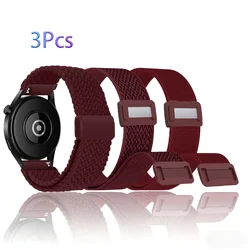 Nylon Sports Strap Bracelet Belt - Set of 3, 20mm/22mm - GarminActive 6 5 (Wine red)