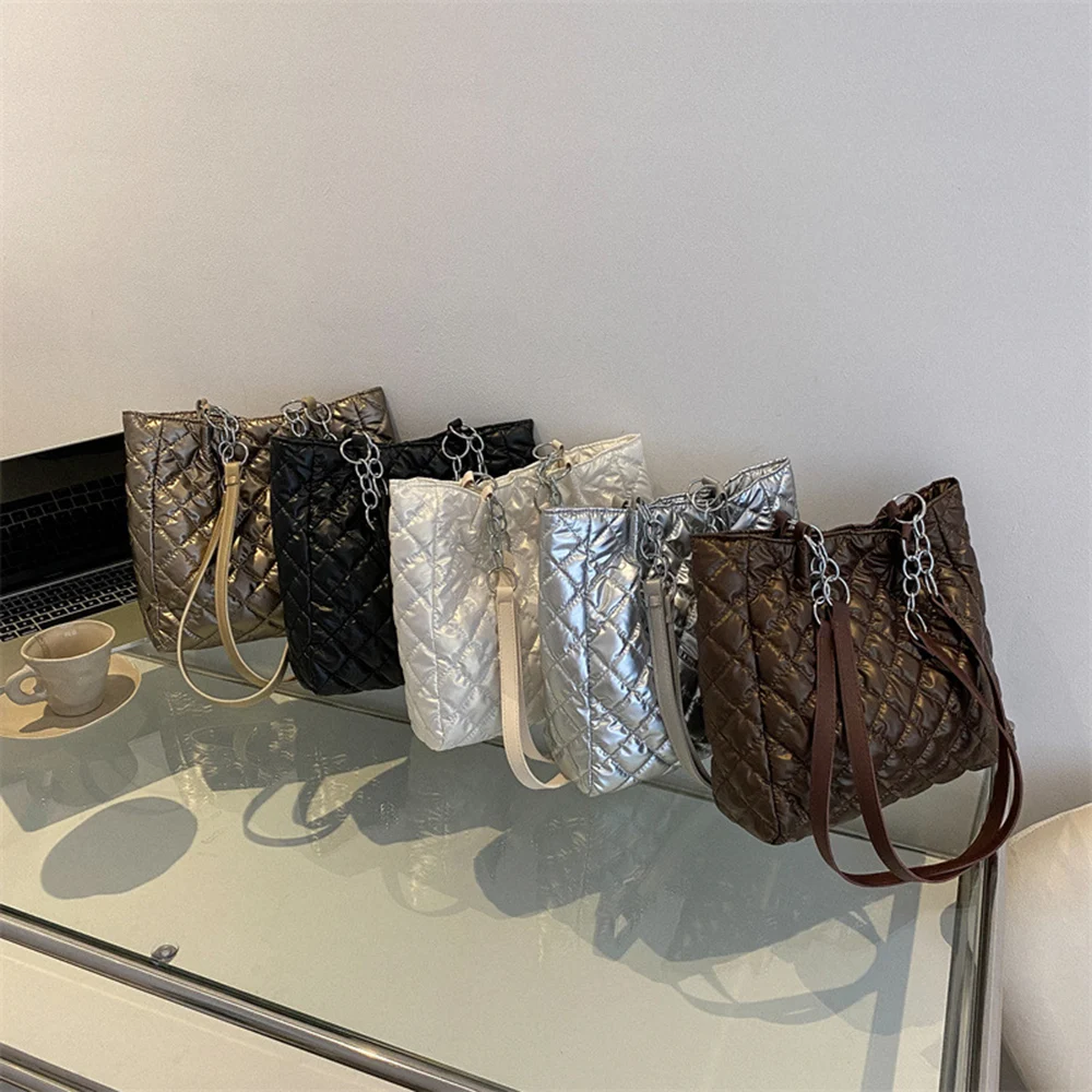 

Large Capacity Handbags For Female Simple New Fashion Shoulder Bags Diamond Plaid Shopping And Travel Vintage Bags