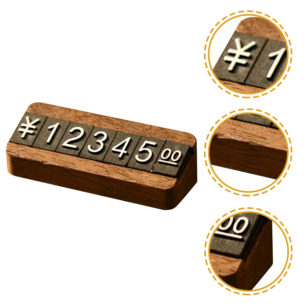 

Digital Grain Price Board Tags for Jewelry Labels Display Cube Pricing Blocks Solid Wood Stands