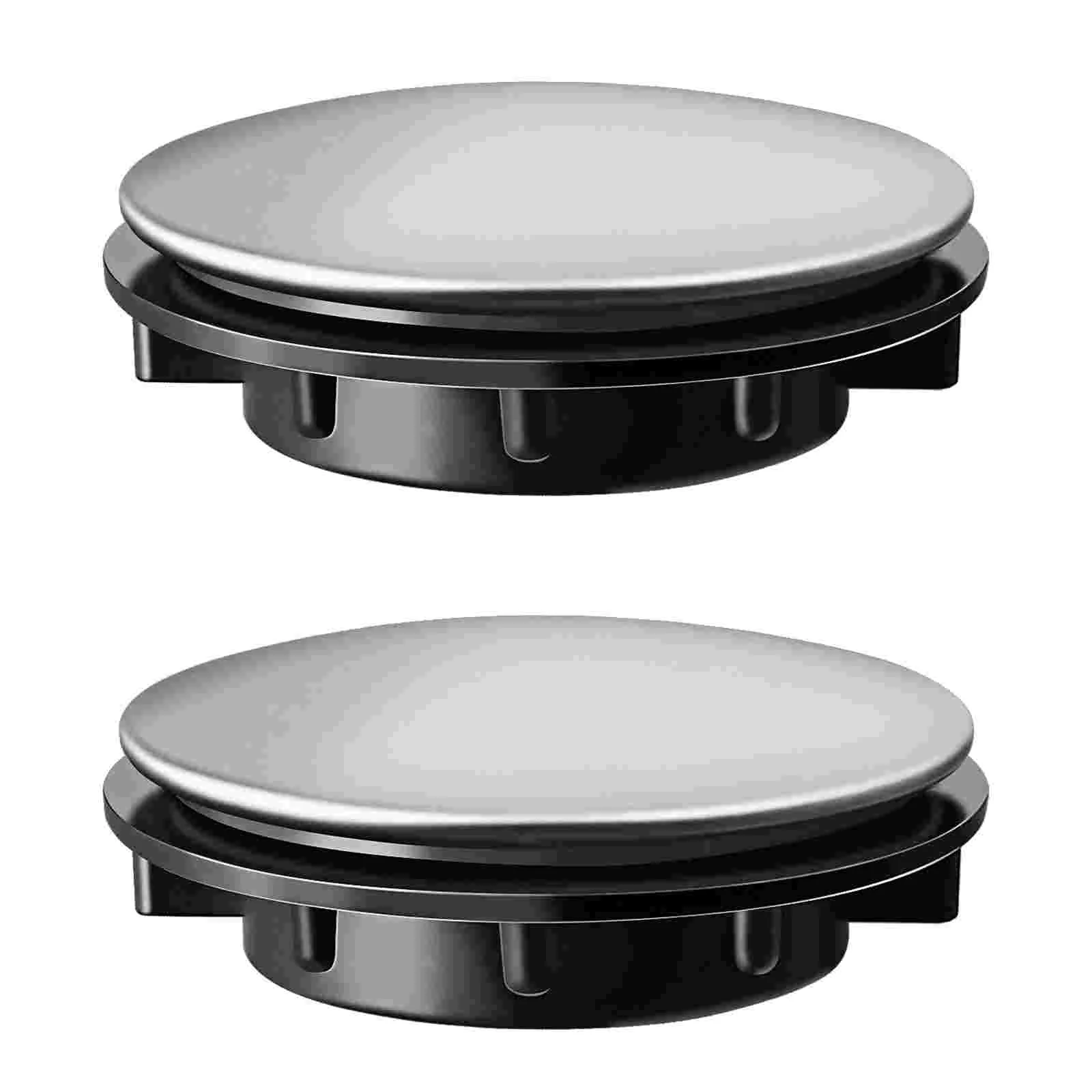 

2 Pcs Sink Hole Cover Kitchen Sinks Stainless Steel Plug Black Faucet Soap Dispenser