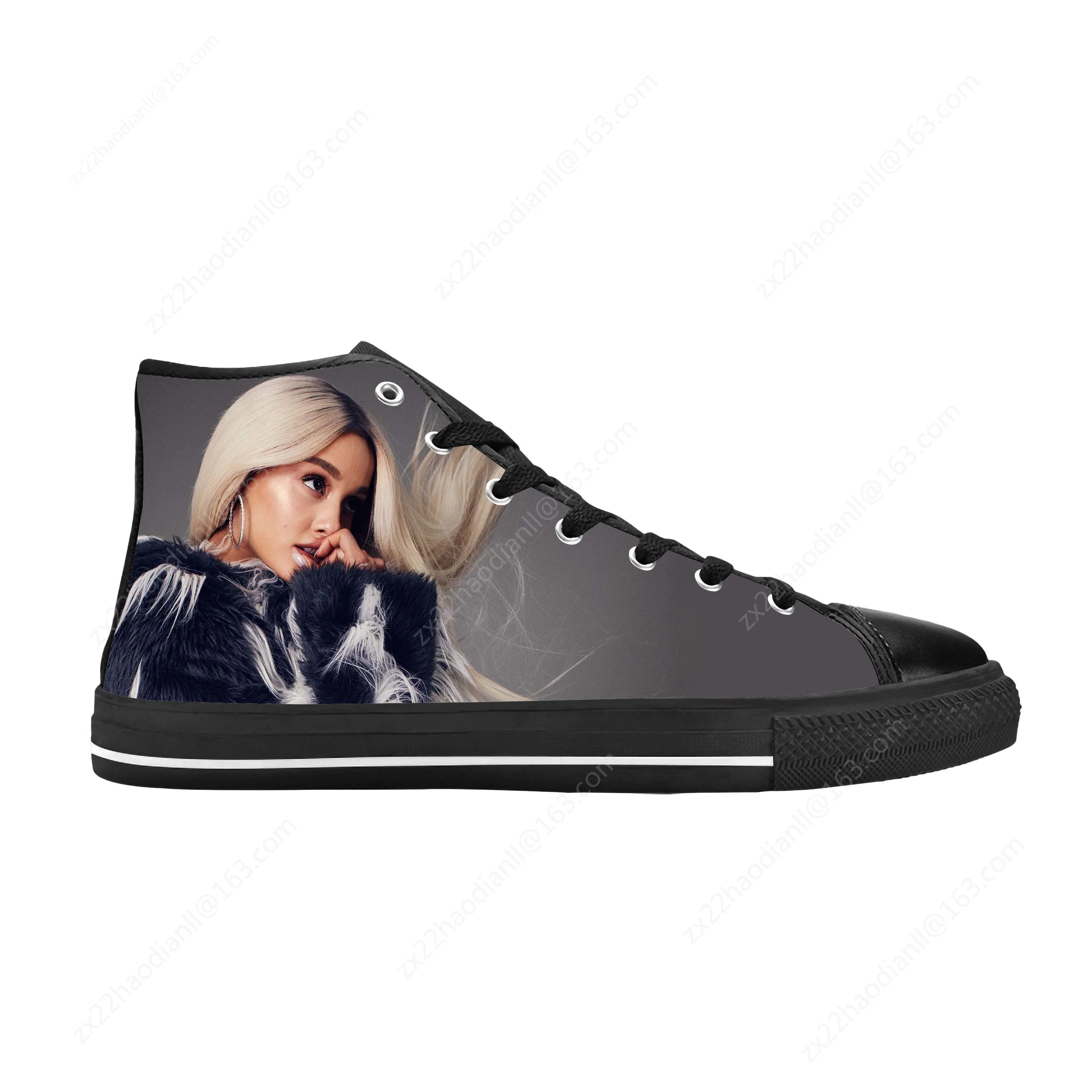 Pop Singer Music Ariana Cute Fashion Popular Rock Casual Cloth Shoes High Top Comfortable Breathable 3D Print Men Women Sneakers