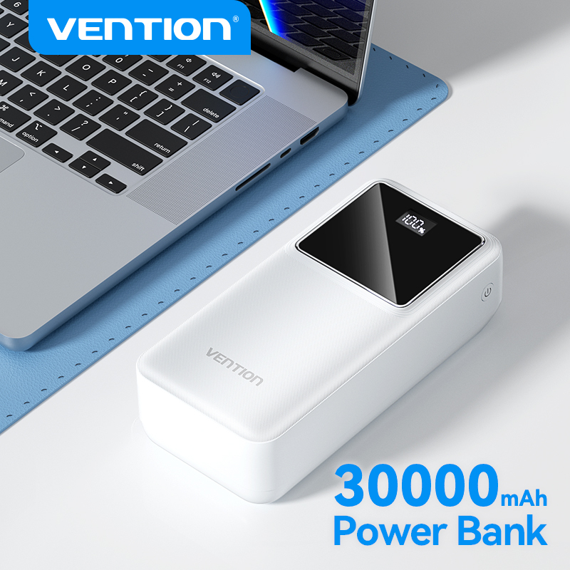  Vention 30000mAh Power Bank USB Type C PD Fast Charge 22.5W Portable External Battery Charger for MacBook Laptop Tablet iPhone 