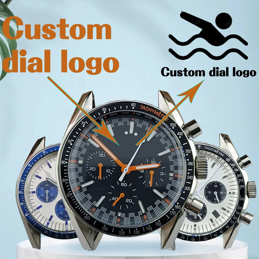 Custom Logo Watch Vk63 Case Nh35 Custodie Nh36 Dial Japan Quartz Chronograph Watch Vk63 Movement Nh36 Case Electronic Multifunzione