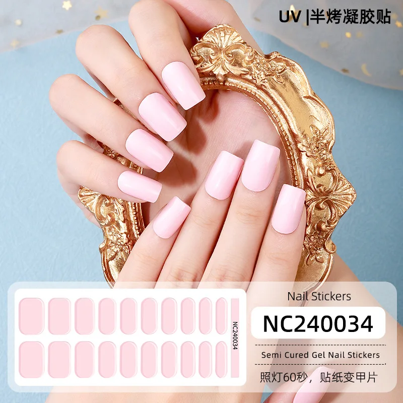 Premium Semi-Cured Nail Wraps Set - Waterproof, Long-Lasting Gel Nail Stickers