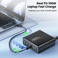 Toocki 160 Вт GaN Зарядное устройство PD 100 Вт QC4.0 PPS Настольное USB Type C Быстрое зарядное устройство для ноутбука, планшета iPhone 16 15 14 Samsung S24 S23 — изображение 3