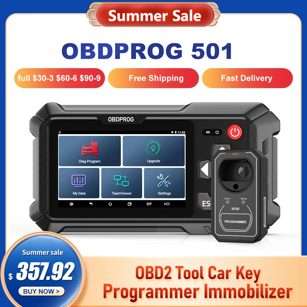 portable car battery charger OBDPROG 501 OBD2 Tool Car Key Programmer Immobilizer Pin Code Reader Automotive Smart Keys Remote Program Auto Diagnostic Tools auto battery charger