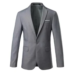 S-6XL Blazer Mens Formal Jacket Classic Jackets + Brooch