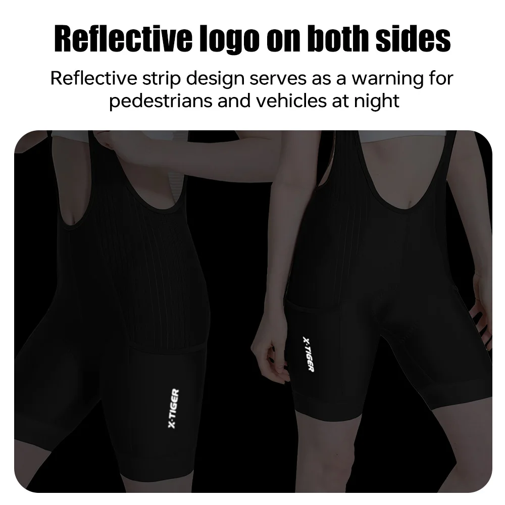 X-TIGER Women's Cycling Bib Shorts High-Waisted Breathable Cycling Bib Shorts Pro Padded Bicycle Short Road MTB Cycling Tights 5