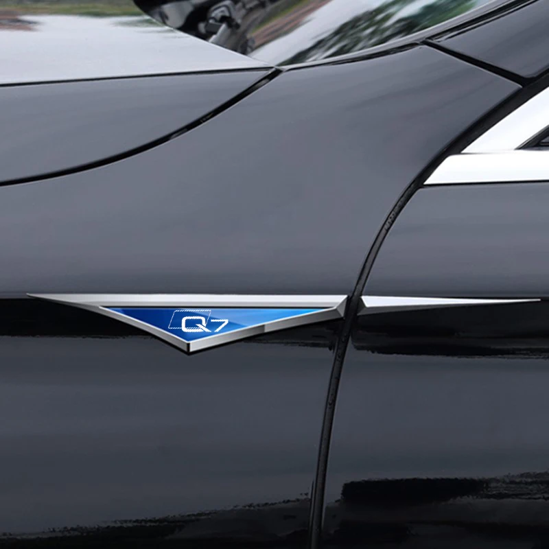 

2pcs/Set Car Fender Stainless Steel Sticker Decals Emblem Exterior Decorate for Audi Q7 car Accessories