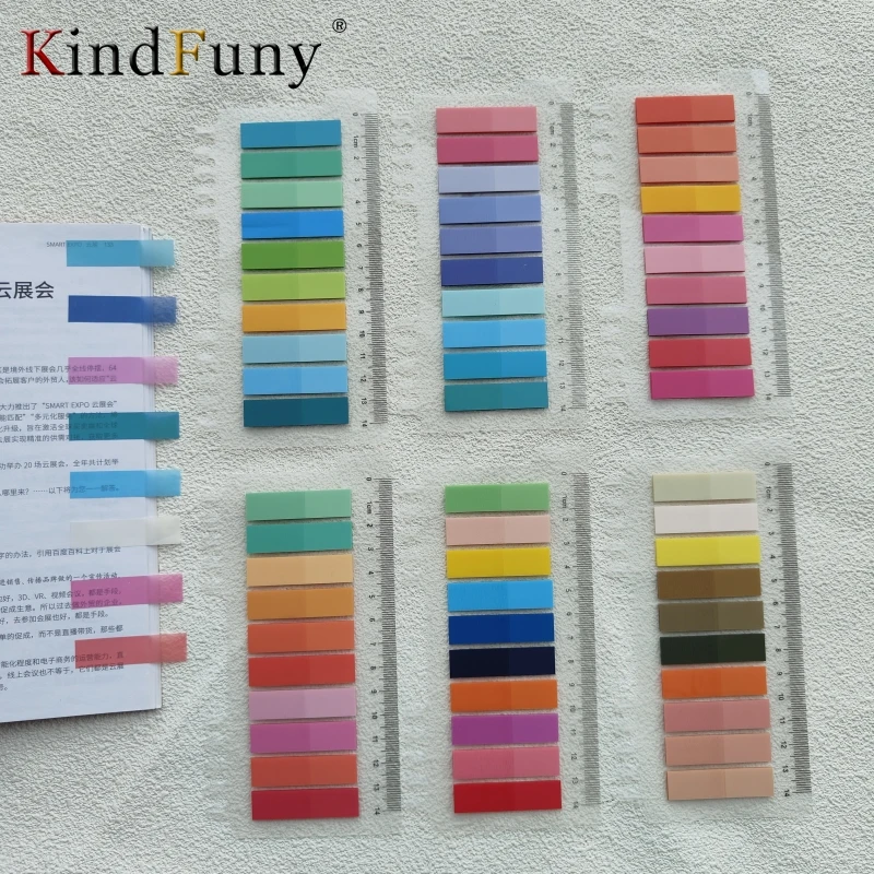 1200 Sheets Morandi Solid Color Index Memo Pad Loose-leaf Sticky Notes Page Flag Markers Book Tabs Sticker Stationery Supplies 2