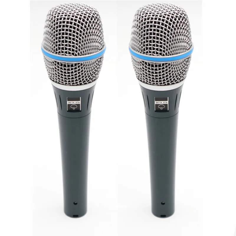 

2Pcs BETA87C Handheld Dynamic Mic Wired Microphone Professional Singing KTV Karaoke System Audio Mixer DJ BETA 87A BETA87A Mike