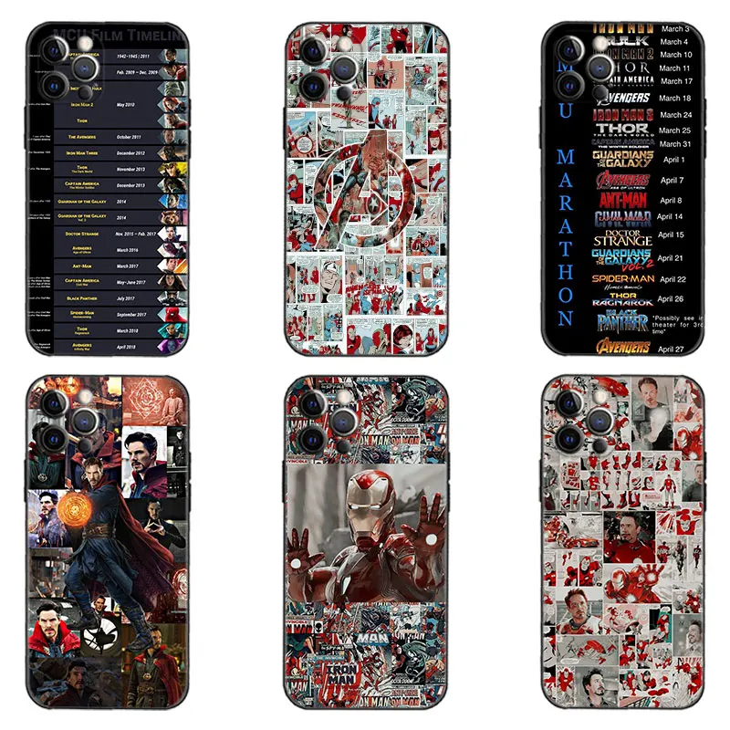 Чехол для iPhone 13 11 12 pro max XR X XS 8 7 plus чехол Marvel promax с героями фильмов |