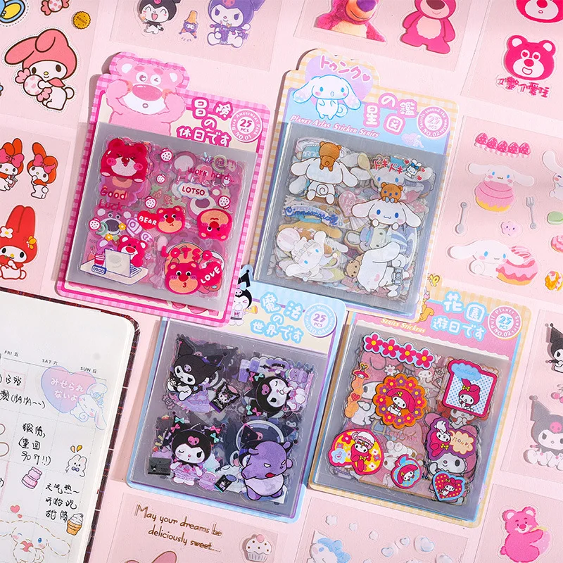 

25Pcs/set Sanrio Stickers Cute Mymelody Kuromi Cartoon Anime Sticker Laptop Luggage Fridge Waterproof Diy Graffiti Decal Kid Toy