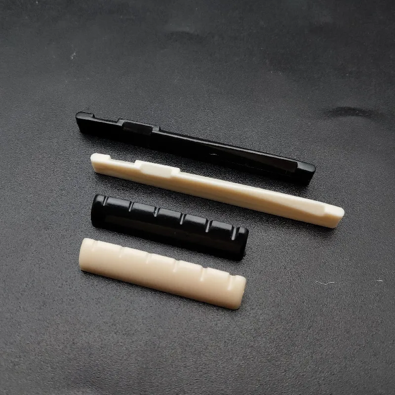 1/2pcs  6 String Acoustic Guitar Bridge Nut Saddle Plastic Guitar Saddle for Folk Guitar Black Ivory Guitar Parts & Accessories