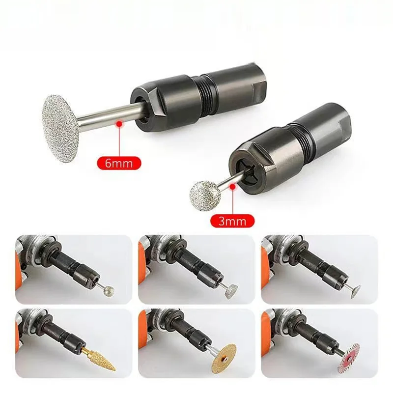 

Universal Angle Grinder Modified 6/3mm Adapter To Straight Grinder Chuck For 100-type Angle Grinder M10 Thread Grinding Cutter