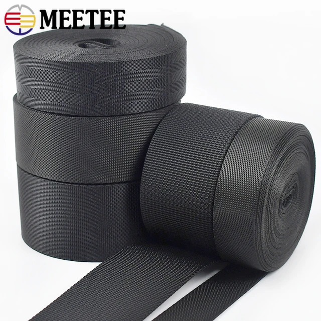 2/5Meters Nylon Black Webbing Tape 20/25/32/38/50mm Herringbone