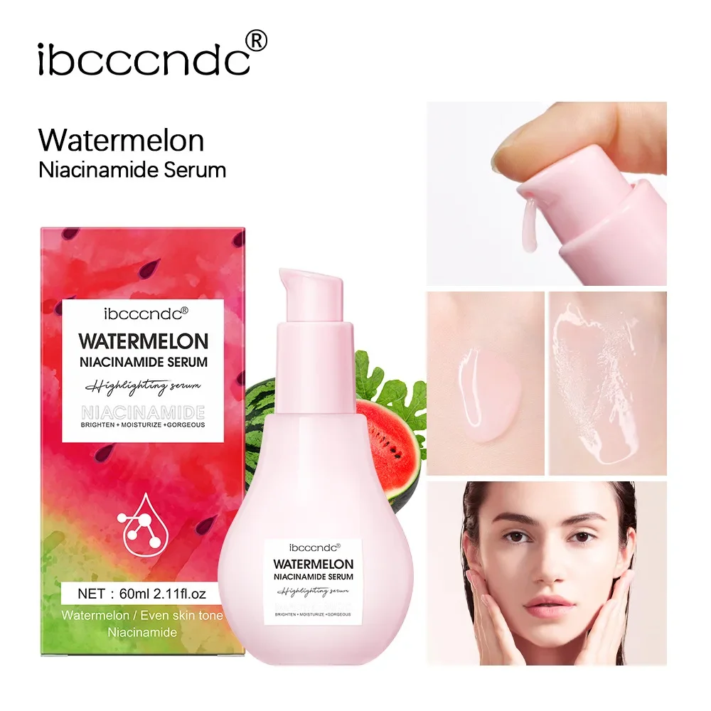 

Watermelon Glow Niacinamide Dew Drops Serum Brightening Makeup Primer Cream Moisturizer Liquid Highlighter Facial Skin Care