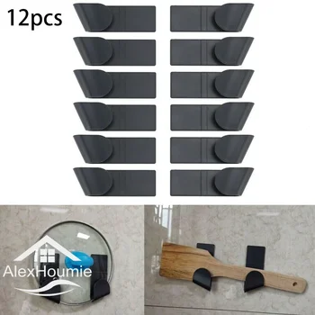 1/2/12pcs Supporto per coperchio per pentola Supporto per appendere a parete per coperchio per pentola per padella Scaffale per cucina in plastica Organizzatore da cucina 1