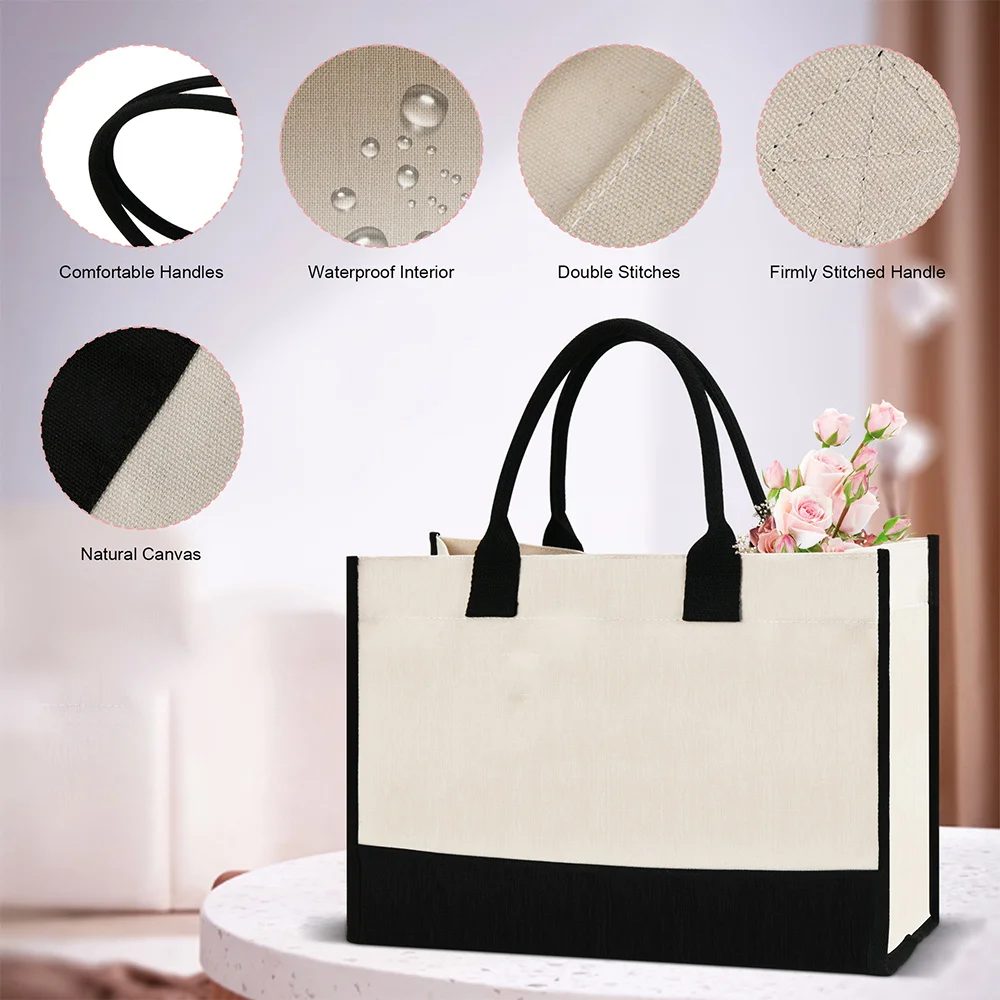 New Portable 3D Series Printed Pattern Women's Handheld Shopping Bag Reusable and Environmentally Friendly Jute Shopping Bag