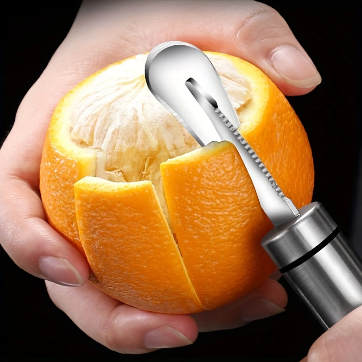 Steel Orange Peeler Curved Handle Cutter for Easy Peeling and Slicing