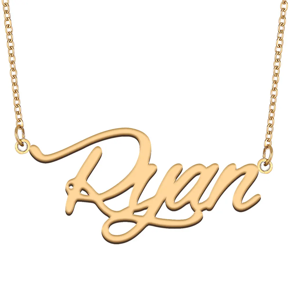 

Ryan Name Necklace for Women Stainless Steel Jewelry Gold Color Nameplate Pendant Collares Para Mujer Letters Choker