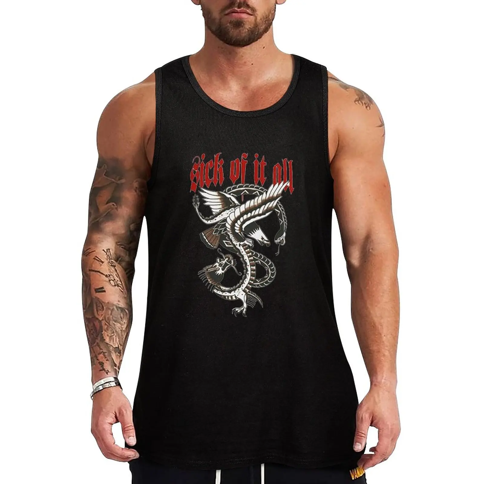 New Sick of it all best selling Tank Top anime clothes Men's sleeveless gym shirts fashion 2023 man