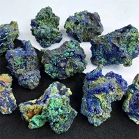 Natural Azurite Malachite Geode Quartz Crystal Geode Cluster Mineral Specimen Teaching Research Stone Collectible For Gift Decor 2