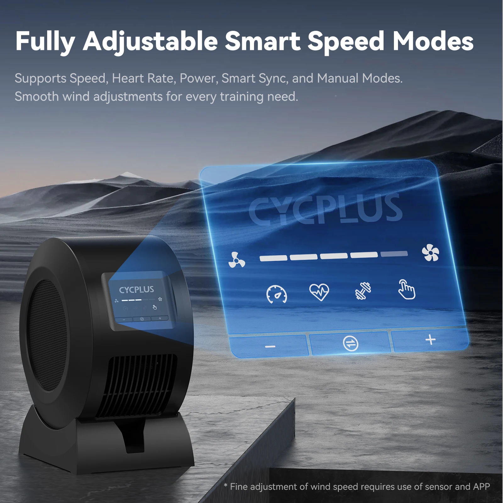 CYCPLUS Smart Fitness Fan Indoor Cycling Adjustable Stand ANT+ BLE