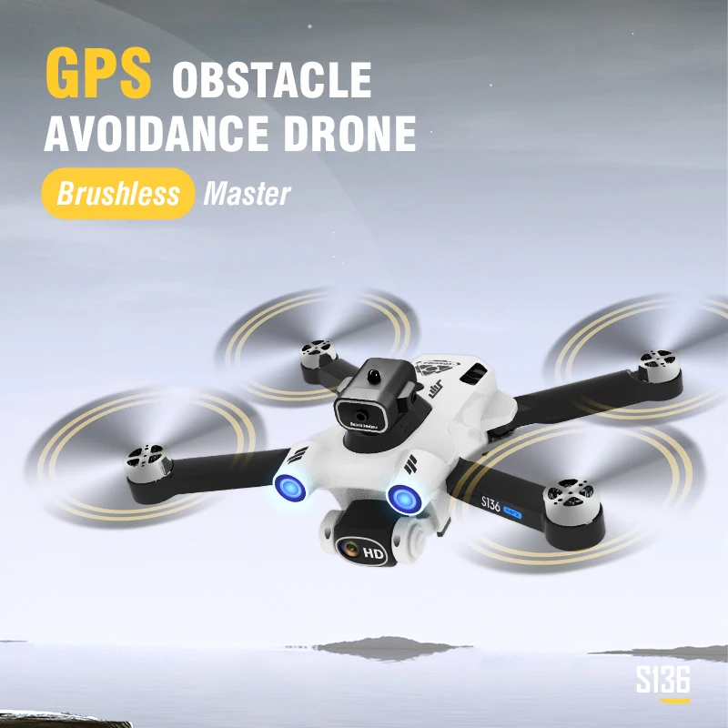 

New S136 Rc Drone 4K Hd Dual Camera Professional 5G Aerial Photography Gps Obstacle Avoidance Brushless Quadcopter Helicopter