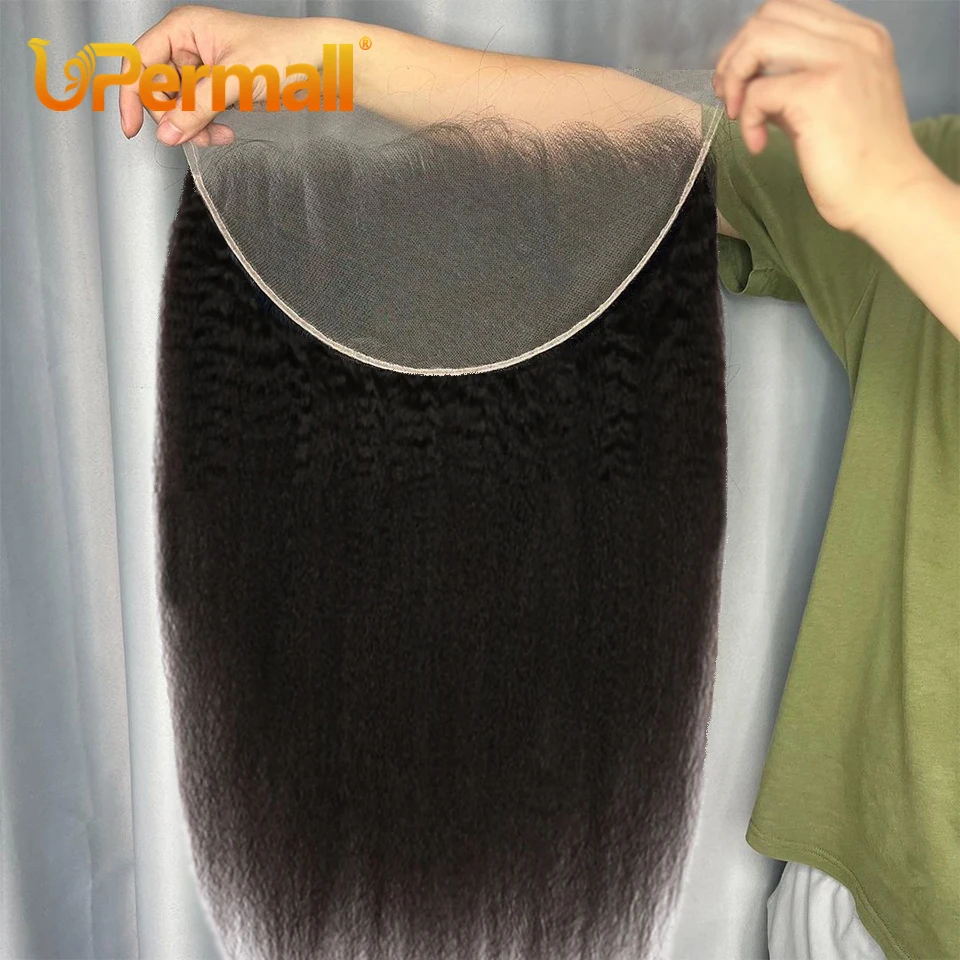 Upermall 30" Long Full Real HD 13x6 Ear To Ear Lace Frontal Kinky Straight 7x7 6x6 5x5 2X6 Kim Swis Yaki Closure Only Human Hair