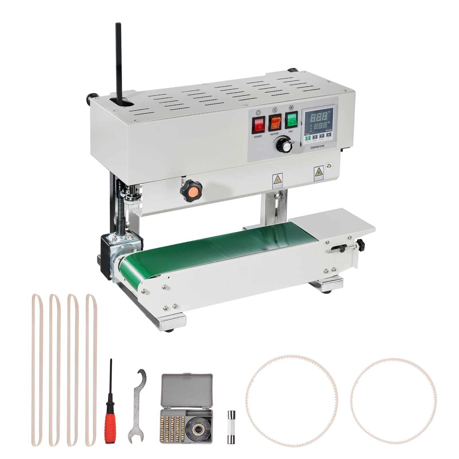 SucceBuy Vertical Band Sealer 6-12 mm Seal Width Continuous Bag Band Sealing Machine for 0.02-0.8 mm Plastic Bags Films Packing