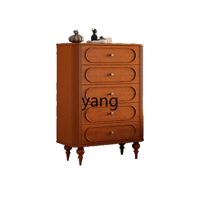 

CX Five Bucket Cherry Solid Wood Living Room Entrance Hallway Storage Case Storage Cabinet