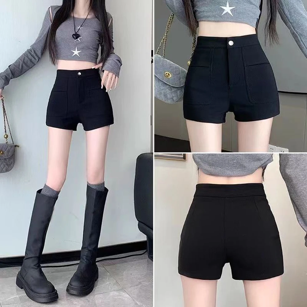 Women's Tight Elastic Shorts Invisible Open Crotch Outdoor Sex Hot Pants for Spicy Girls High Waisted Casual Pants
