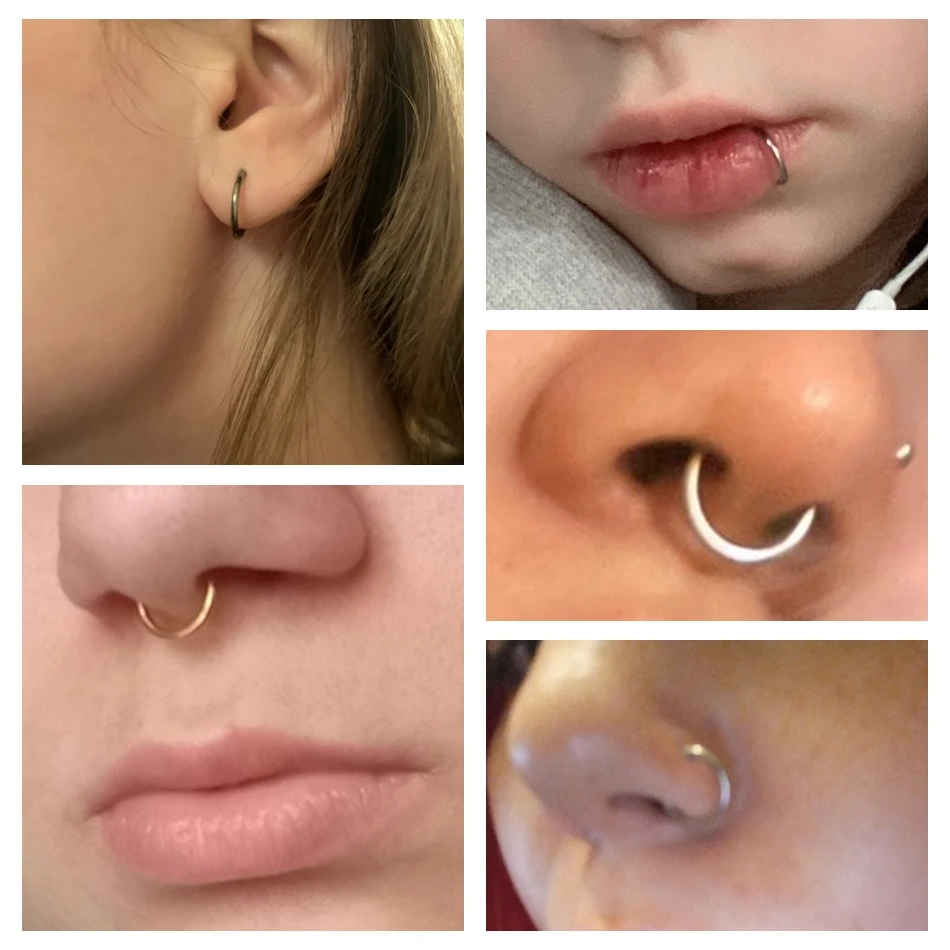 Фото Круглые серьги-кольца G23 с откидным сегментом №2