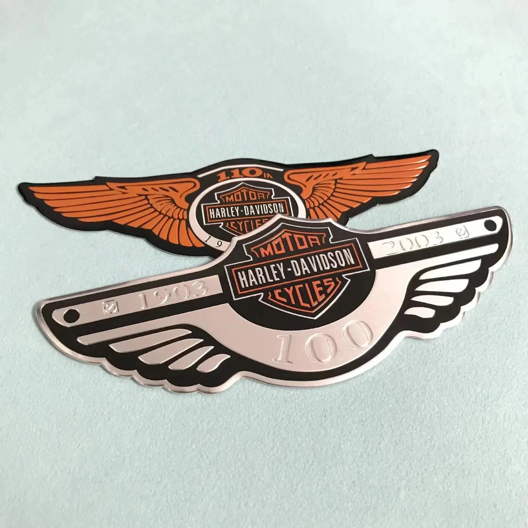 Harley-Davidson motorcycle metal labeling Large 100/105/110th anniversary model wing aluminum sticker tail label 3