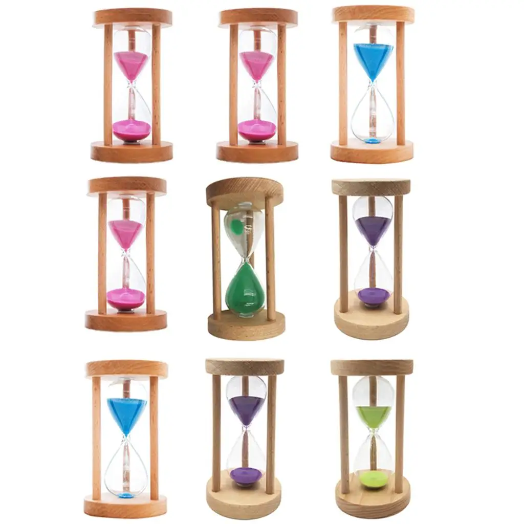 Wooden Sand Timer Hourglass 6/8/12/20/25 Mins Sandglass Timer for Classroom,