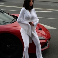 Peyton V-neck Bandage Lace Up Slit Pant Set 4