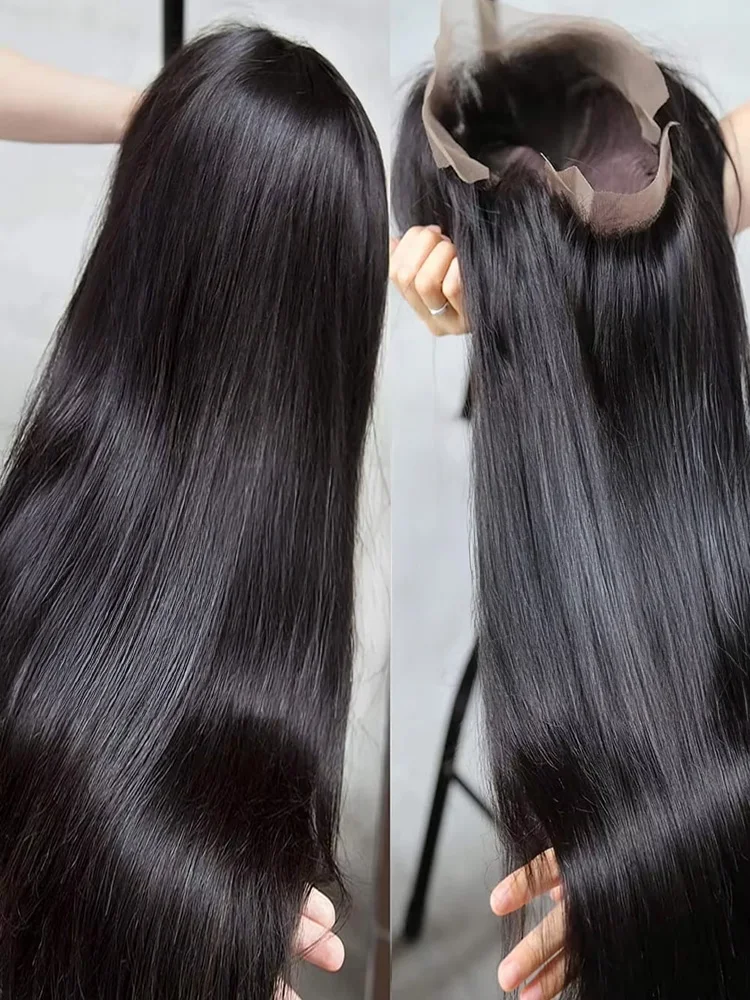 Straight 13x6 HD Black Lace Frontal Wigs 5x5 Glueless 30 40 Inch 13x4 Lace Front Human Hair Wig Bone Brazilian Closure Wear Go