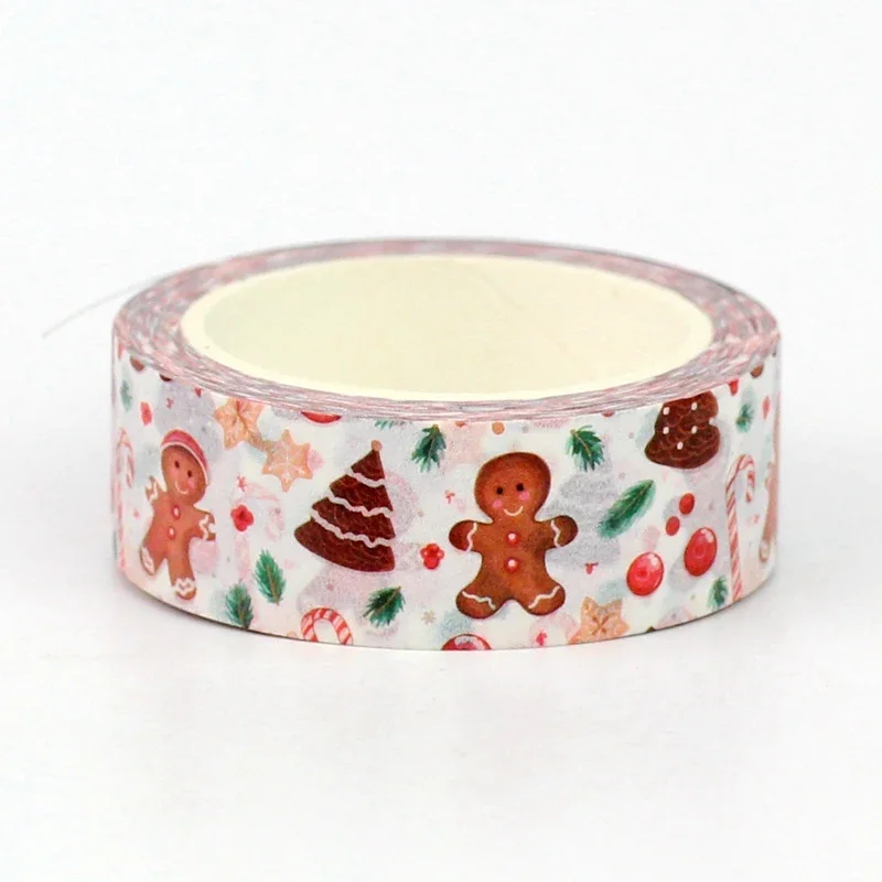 NEW 1PC 10M Decor Christmas Gingerbread Man Washi Tape for Scrapbooking Journaing Adhesive Masking Tape Cute Stationery 2