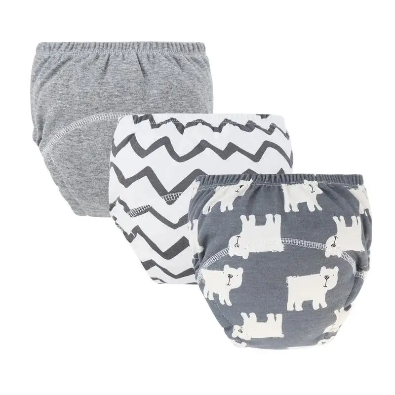 3 pz/lotto pantaloni per pannolini per bambini in cotone pantaloni da allenamento per bambini cartoni animati stampati pannolini riutilizzabili biancheria intima per neonato traspirante - immagine 3