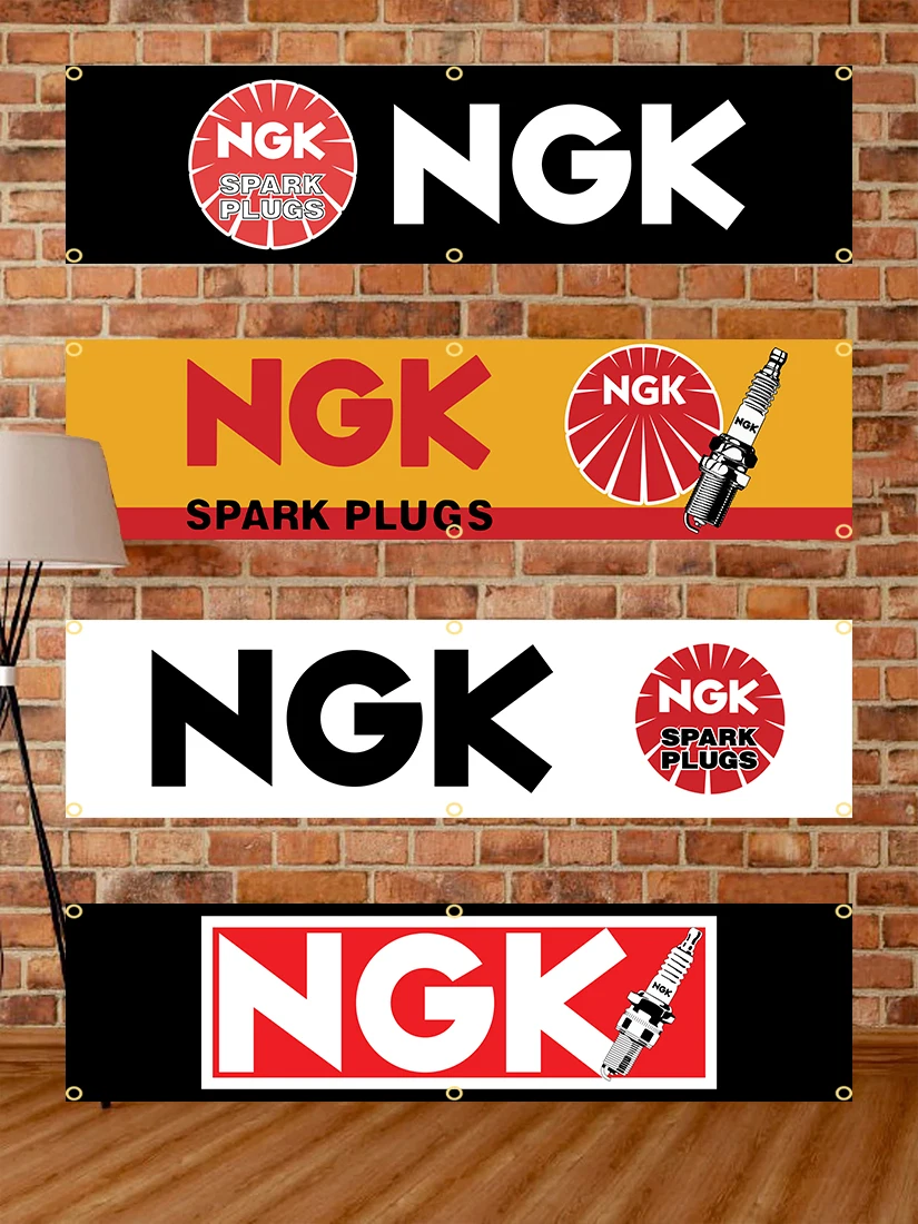Description Picture 2 of item60X240cm Ngk Spark Plugs Banner Flag Garage or Outdoor Decoration Tapestry