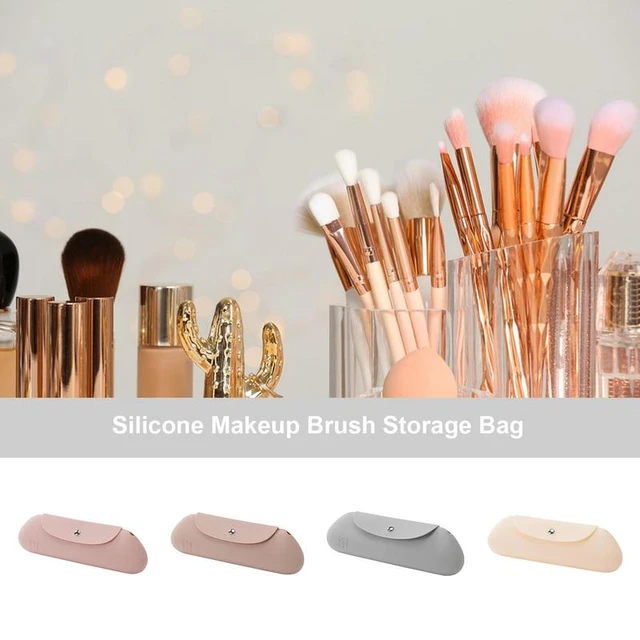 Silicone Brush Holder Organizer Bag For Make Up Cosmetic Brushes